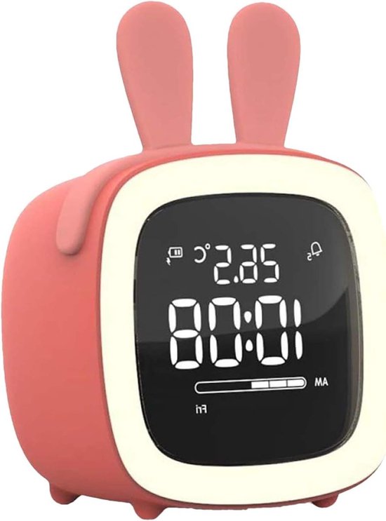 Digitale Wekker - Slaaptrainer Kind - Kinderkamer Decoratie - Met Temperatuurmeter - Compact Formaat - Wit