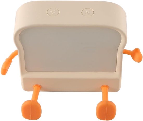 Digitale Wekker - Slaaptrainer Klok - Goede Slaap Gewoontes - Toast Vorm - 124 x 81 mm - Beige