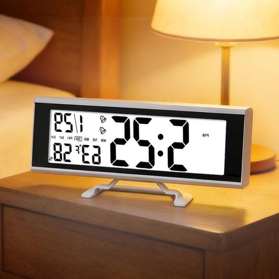 Digitale Wekker - Smart Display - Omgeving Monitoren - Aanraakscherm Bediening - 190 x 27 x 85 mm - Wit