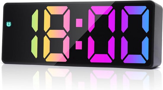Digitale Wekker - Spiegelklok LED - Wakker Worden - Spraakbediening - 158 cm - Zwart