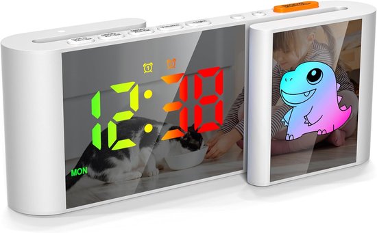 Digitale Wekker voor Kinderen met Dinosaurus Vorm en LED Nachtlampje