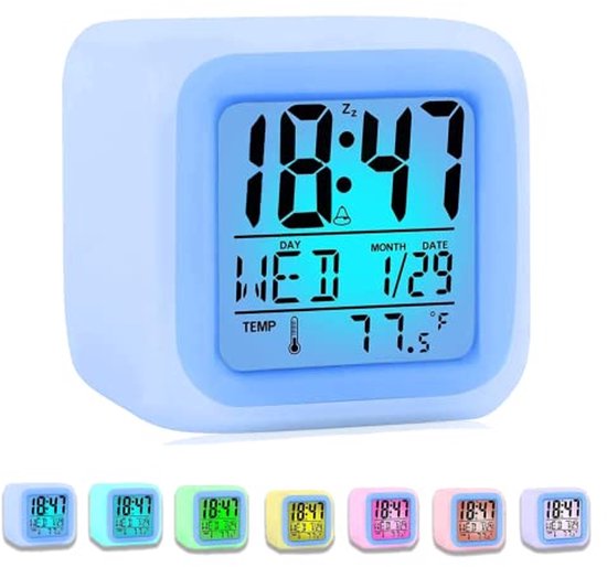 Digitale wekker voor kinderen met nachtlampje en muziek van Merkloos