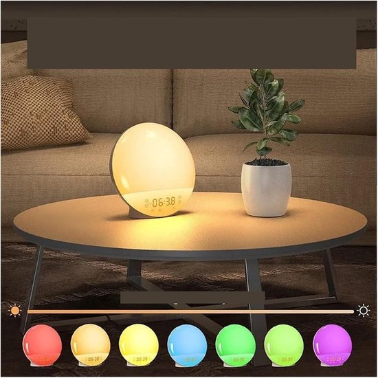 Digitale Wekker - Wake Up Light - Rustig Ontwaken - Zonsopgang Simulatie - 10x10 mm - Meerdere Kleuren
