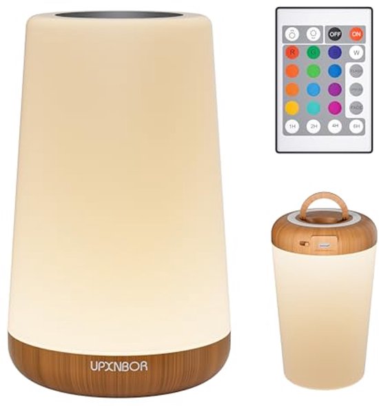 Dimbaar LED Nachtlampje met 13 RGB-kleuren en Afstandsbediening - USB Oplaadbare Tafellamp voor Slaapkamer en Kinderkamer