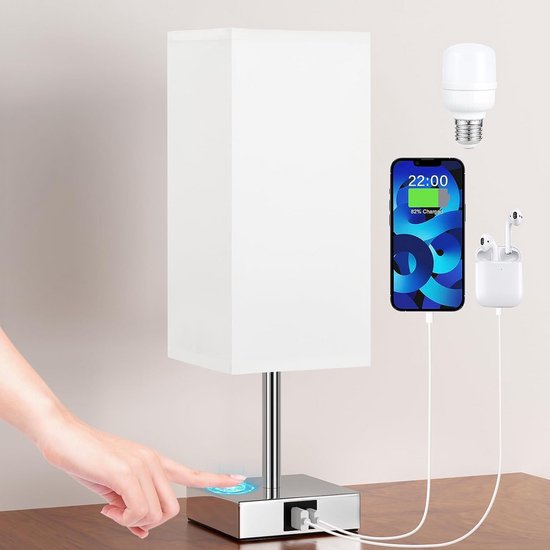 Dimbare Bedlamp met USB-C en USB-A Poorten