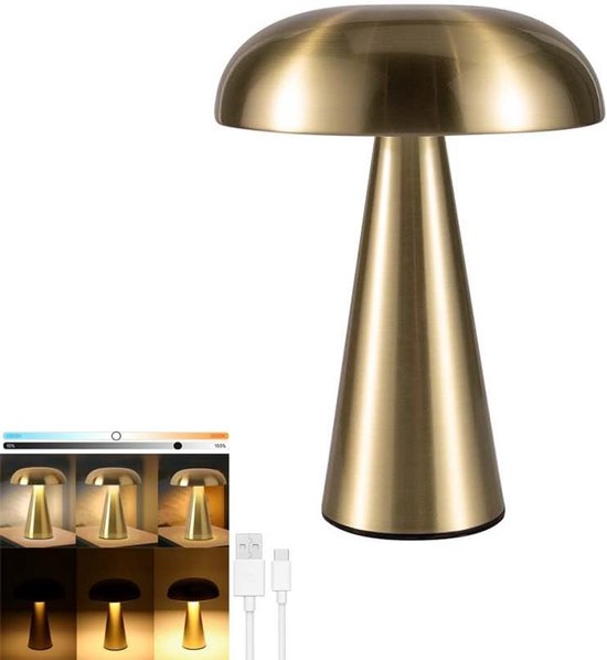 Dimbare Draadloze Tafellamp LED Oplaadbaar - Sfeerlamp Nachtlampje voor Slaapkamer