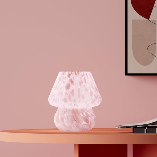 Dimbare kleine paddenstoellamp - schattige tafel- en nachtkastje lamp voor slaapkamer en woonkamer - unieke esthetische decoratie en perfecte meisje geschenken (blush roze) van Merkloos