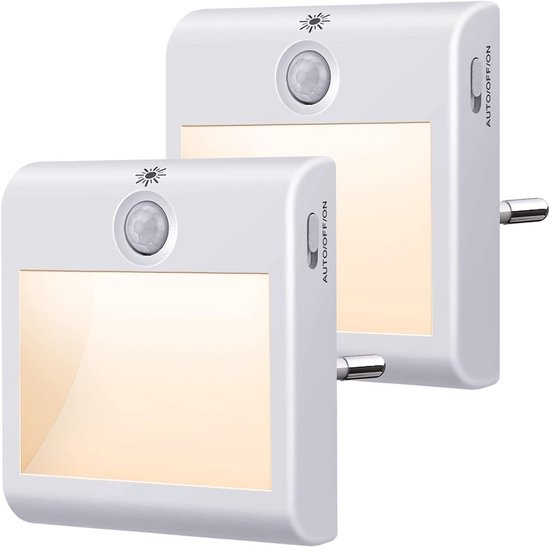 Dimbare LED Nachtlamp met Bewegingssensor voor Stopcontact, Warm Wit Licht van Merkloos