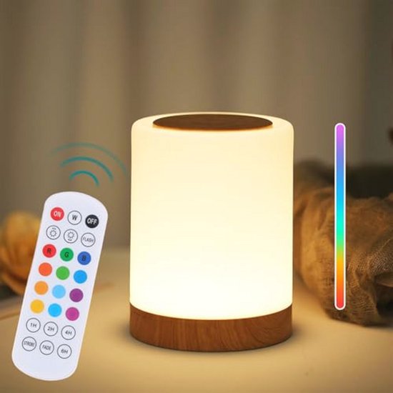 Dimbare nachtkastlamp met 13 kleuren en afstandsbediening van Merkloos