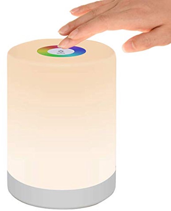 Dimbare Nachtkastlamp met Kleurverandering, USB Oplaadbaar LED Nachtlicht voor Kinderen en Camping van Merkloos