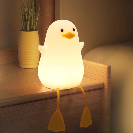 Dimbare Siliconen Nachtlamp voor Kinderen - Schattige Eend, Draagbaar en Oplaadbaar, Perfect voor Kinderkamer van Merkloos