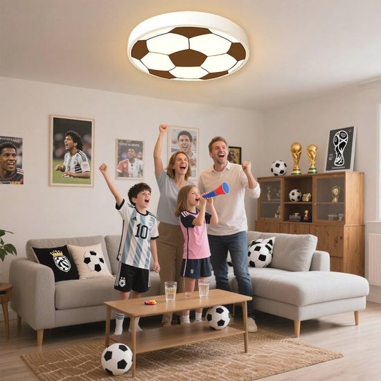 Dimbare Voetbal Plafondlamp voor Kinderen - 48W LED Verlichting met Afstandsbediening, Ø40 cm