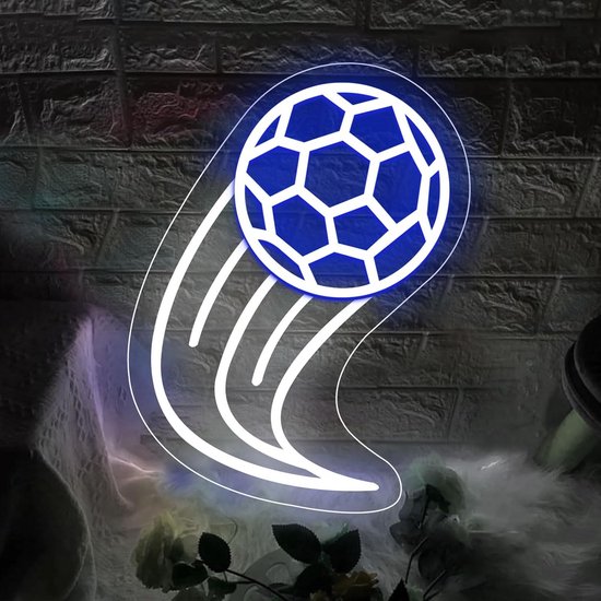 Dimbare XL Voetbal Neon Verlichting - LED Wandlamp voor Jongenskamer, Bar of Cadeau