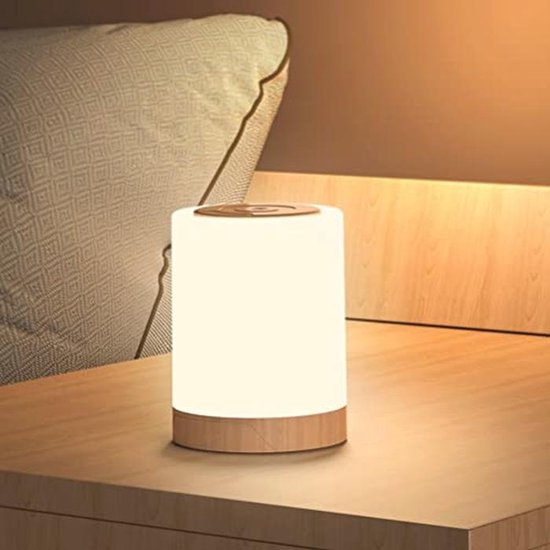 Dimmbare LED Nachtlampje voor Slaapkamer en Woonkamer - Oplaadbare Touch Light met RGB en Warm Wit van Merkloos