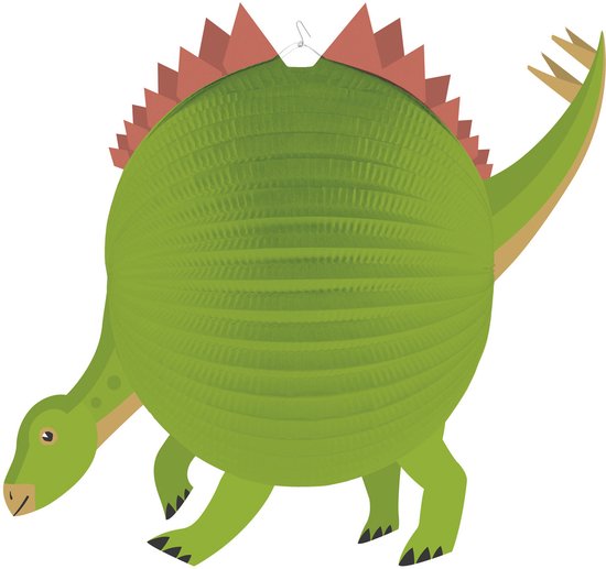 Dinosaurus bol lampion 25 cm - Sint Maarten lampion dinosaurus - Kinderfeestje/kinderpartijtje lampionnen dinosaurus thema van Amscan
