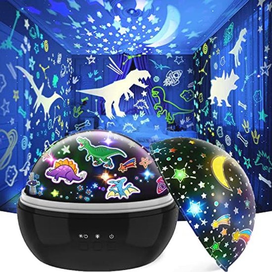 Dinosaurus Nachtlampje Projector voor Kinderen van 1-10 Jaar - Educatief Speelgoed en Cadeau voor Jongens van Merkloos