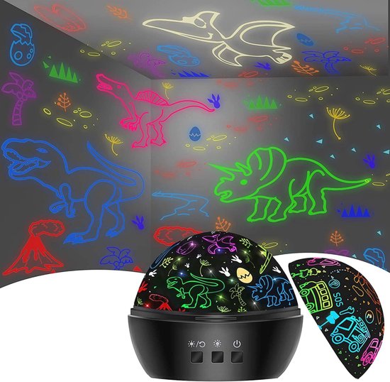 Dinosaurus Speelgoed en Projector Nachtlampje voor Kinderen van 2 tot 9 jaar - 2-in-1 Sterrenhemel Projector, Educatief Cadeau voor Jongens en Meisjes van Merkloos