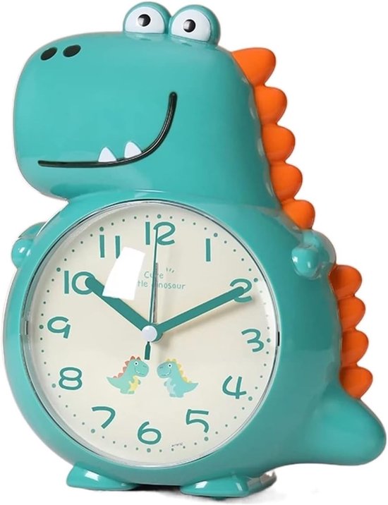 Dinosaurus Wekker - Digitale Klok - Kinderen Wakker Maken - Stille Beweging - Tafelmodel - Groen