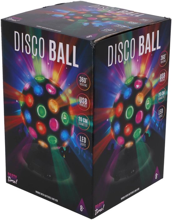 Disco LED Discobal - 20 cm Zwart - Voor feestjes en gezellige avonden van Merkloos