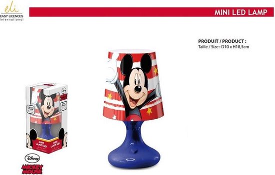 Disney - Mickey Mouse - Nachtlampje kinderen - Blauw - 18cm van Disney