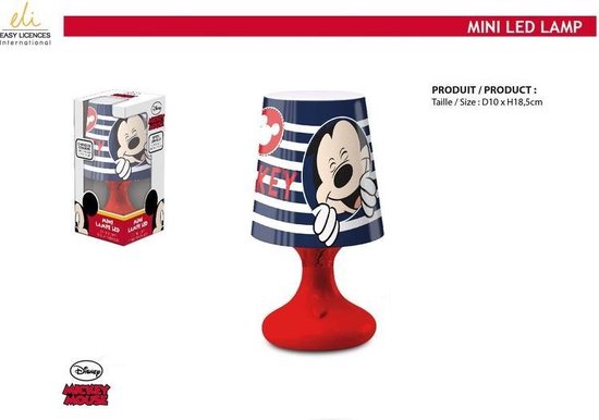 Disney - Mickey Mouse - Nachtlampje kinderen - Rood - 18cm van Disney