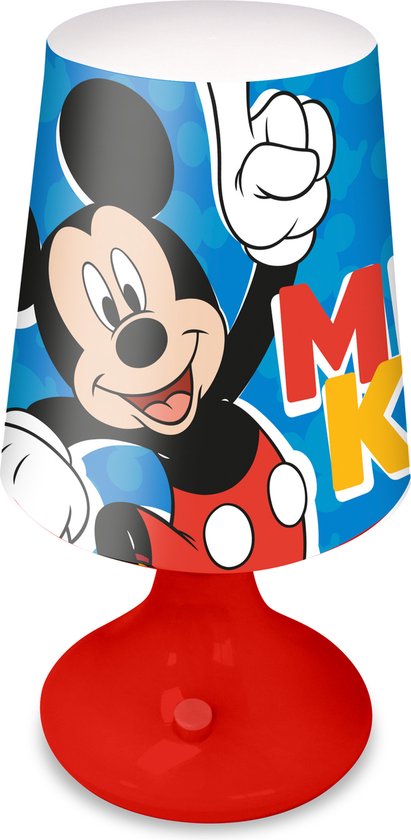 Disney Mickey Mouse tafellamp/bureaulamp/nachtlamp voor kinderen - rood - 18 x 9 cm van Disney