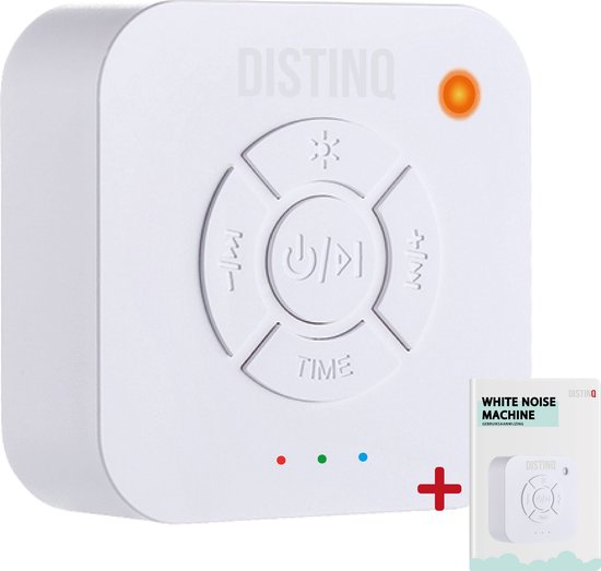 DistinQ White Noise - White Noise Machine - White Noise Baby - Witte Ruis - Draadloos en Oplaadbaar Muziekdoosje van DistinQ
