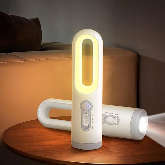 Dit multifunctionele nachtlampje heeft een bewegingssensor, een heldere schijnwerper en is een draagbare, milieuvriendelijke LED-lamp met een oplaadbare USB-zaklamp. Gemaakt van kunststof, is het geschikt voor lezen, werken van Merkloos