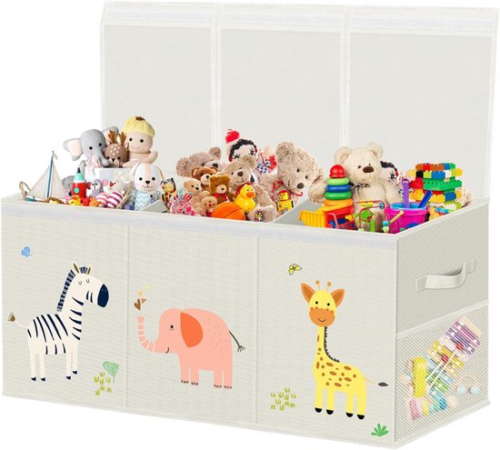 DnA® Speelgoeddoos - Speelgoeddoos Kinderen - Opbergkast Speelgoed - 130L Speelgoeddoos - Beige - ‎40cm x 36cm x 9cm