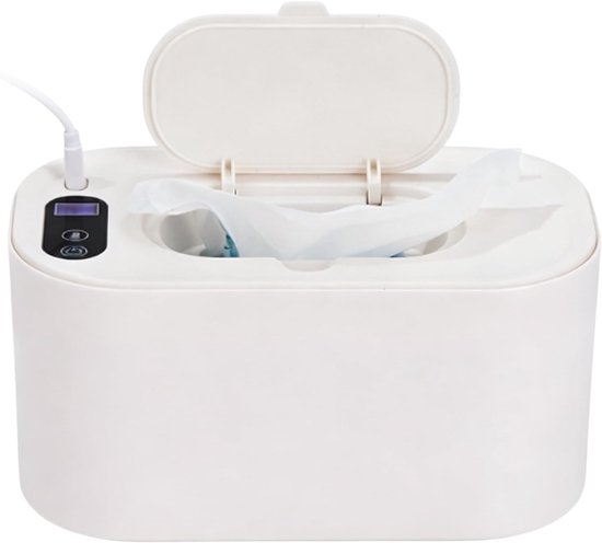 Doekjeshouder - Billendoekjes Verwarmer - Billendoekjesdoos - Wipe Box Doekjesverdeler - Hydraterend en temperatuurregulerend - USB - 5 verwarmingsstanden - Verstelbare warmhouder voor vochtige doekjes - Energiebesparing en milieubescherming - Wit