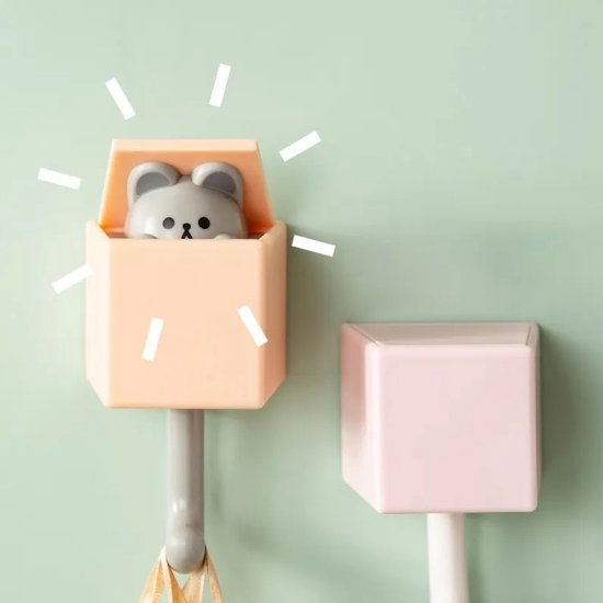 Dogzoo - Kapstok - Kinderkapstok - 4 haken - Dieren - Kapstok haken - Kinderkamer - Badkamer rek - Kapstok muur - Wandkapstok - Met zelfklevend bevestigingsmateriaal