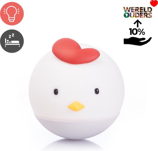 DOODIES - Chickie Chicken - Nachtlampje Kinderen - Nachtlampje Baby - Tafellamp Slaapkamer - Lamp Kinderkamer van DOODIES