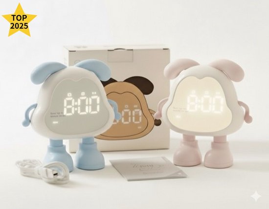 Dora Slaaptrainer - Slaapwekker Kinderen - Kinderwekker met Nachtlampje - Baby - Kind - Dora hond - Blauw & Roze van Merkloos