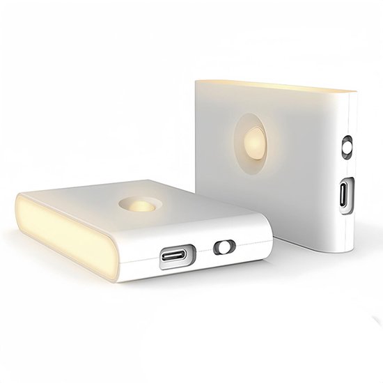 Draadloze Ledlamp - Nachtlampje met Bewegingsdetector & Schemersensor - 2 Stuks - 3 Modi Automatisch Aan/Uit - Warm Wit Natuurlijk Wit Koud Wit Licht - Voor Trap Hal En Gang - Automatische Dimmer - Energiezuinige Kastverlichting van Merkloos