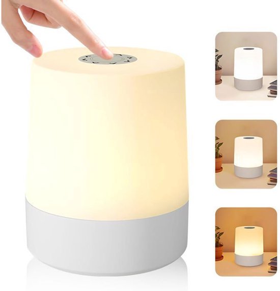 Draadloze nachtlamp met aanraakbediening (2400 Ah), 3 standen, traploos dimmen, geheugenfunctie, LED-nachtlampje van Merkloos