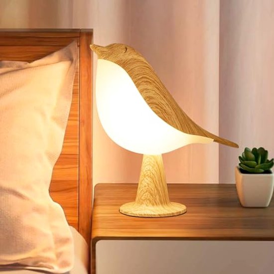 Draadloze Vogellamp met 3 Kleuren Temperatuur en Dimmer - Touch Nachtlampje en Aroma Diffuser voor Kinderen van Merkloos