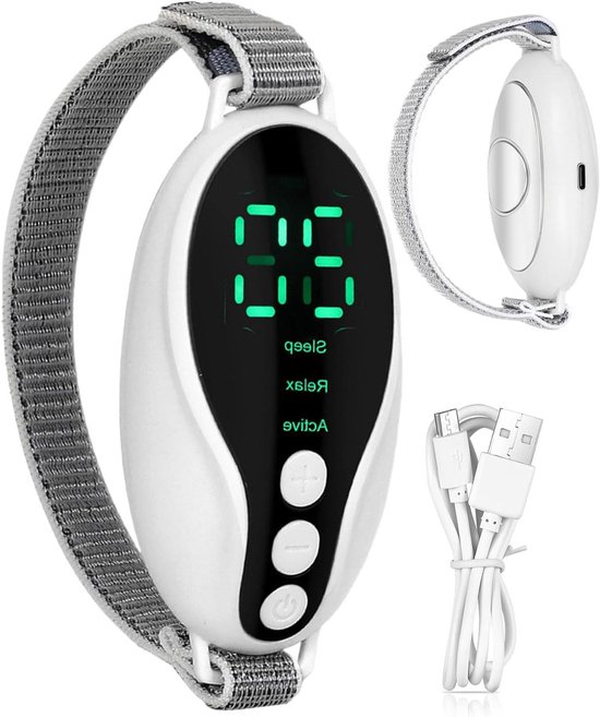 Draagbaar Slaaphulpmiddel - Microstroom Riem - Sneller Inslapen - 20 Instelmodi - 9.5 x 2.8 cm - Zwart