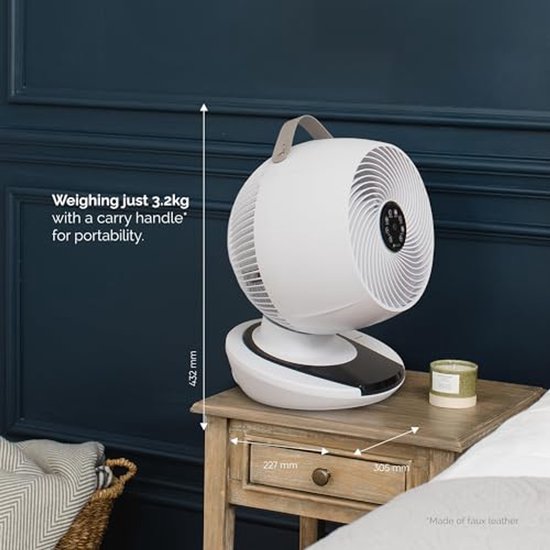Draagbare Draadloze Ventilator met Nachtlampje - 14 Uur Batterijlevensduur, Koelventilator voor Slaapkamer en Desktop, Ultra-Stil en Energiezuinig