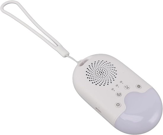 Draagbare Geluidsmachine - Baby Slaaphulp - Rustgevend Slapen - 8 Natuurgeluiden - Compact Formaat - Wit Nachtlampje