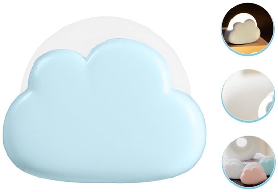 Draagbare LED-nachtlamp - Slaapkamer wolken nachtlicht - Oplaadbare kinderkampeernachtlamp - Slaapkamerbedlamp - USB-oplaadbaar - Met polsband - Met USB-kabel - Geschikt voor woninginrichting en slaapkamerverlichting - Blauw van Merkloos