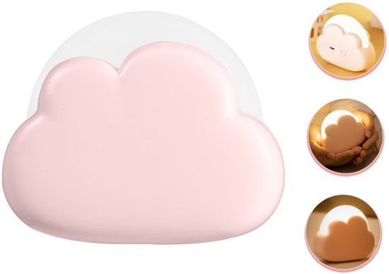 Draagbare LED-nachtlamp - Slaapkamer wolken nachtlicht - Oplaadbare kinderkampeernachtlamp - Slaapkamerbedlamp - USB-oplaadbaar - Met polsband - Met USB-kabel - Geschikt voor woninginrichting en slaapkamerverlichting - Roze van Merkloos