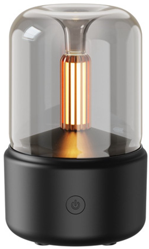 Draagbare mini-aromadiffuser, USB-luchtbevochtiger, etherische olie, nachtlampje, verkoelende mistverstuiver - zwart van Merkloos