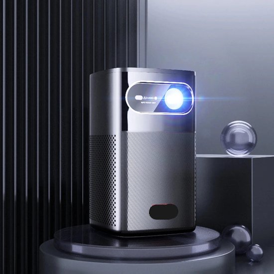 Draagbare Projector – Mini Projector – Beamer – Portable Beamer – Full HD Projector – 1080P Resolutie – 15000mAh Batterij – Draadloos Met WiFi & Bluetooth van Merkloos
