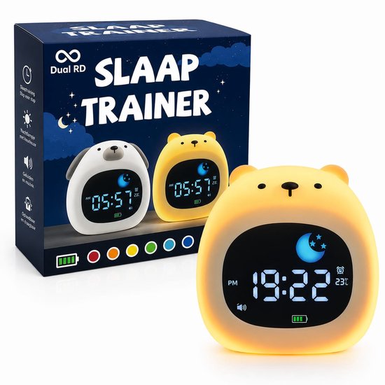 Dual RD Slaaptrainer - Kinderwekker - Slaapwekker met nachtlampje - Beer