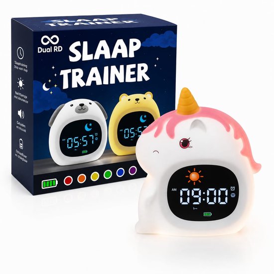 Dual RD Slaaptrainer - Kinderwekker - Slaapwekker met nachtlampje - Unicorn van dual