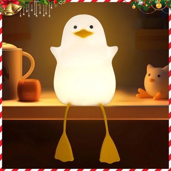 Duck LED-nachtlampje, siliconen eendnachtlampje, timer, dimbaar touch-lampje, USB-nachtlampje, warm en schattig nachtlampje, slaaplampje, cadeau voor slaapkamer, woonkamer, camping van Merkloos
