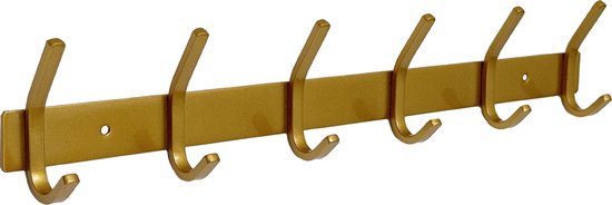 Duna Wandkapstok - 12 Haken - RVS - Muur Kapstok Hangend - Handdoekrek - 3M Tape - Messing van Duna
