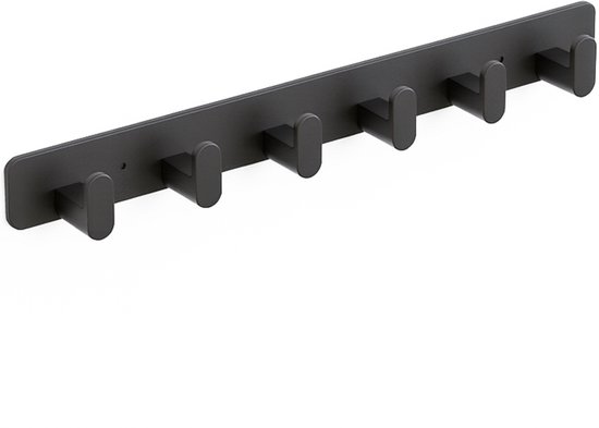 Duna Wandkapstok - Muur Kapstok Hangend - Handdoekrek Modern - 43 cm - Industrieel - Zwart RVS van Duna