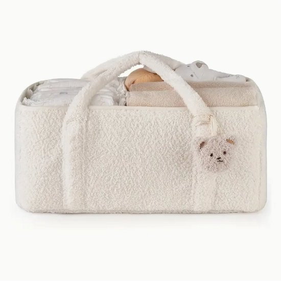 Dutchers.® Luier Organizer - Baby Organizer - Teddy - Netjes & Overzichtelijk - Praktisch & Compact - Baby Opbergmand - Ideaal voor in de Babykamer & Woonkamer - Alles Bij de Hand - Kraamcadeau - Cadeau voor Babyshower - Commode Mandje