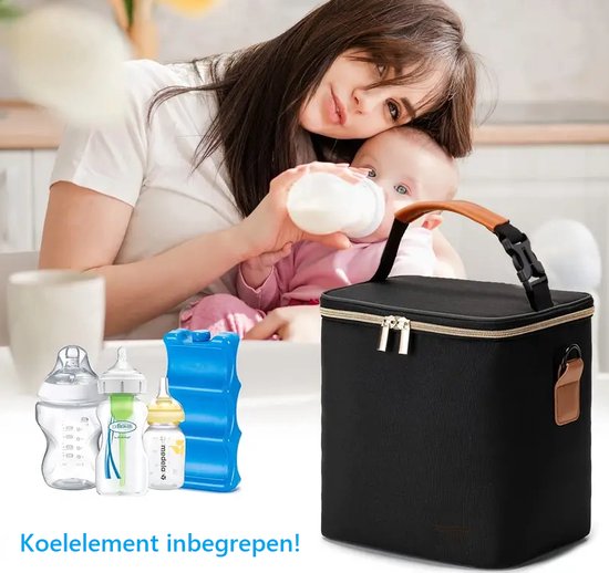 Dutchers.® Luxe Kolftas - * - Inclusief Koelelement - Koeltas Moedermelk - Koeltas voor Onderweg - Opbergruimte voor Afgekolfde Flesjes - Afgekolfde Melk Bewaren - Baby - Thermisch Geïsoleerde Reistas - Stijlvol & Praktisch van Dutchers.®